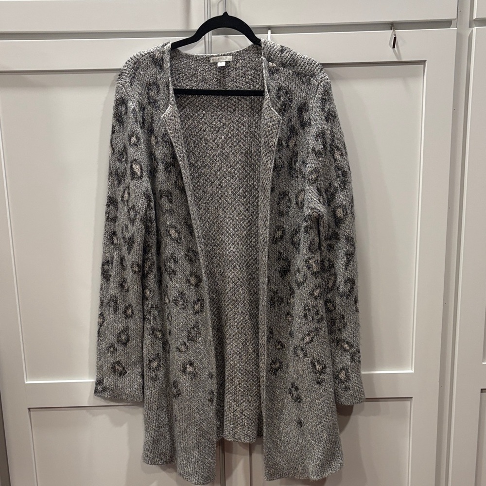 Gray Leopard Print Women's Sweater